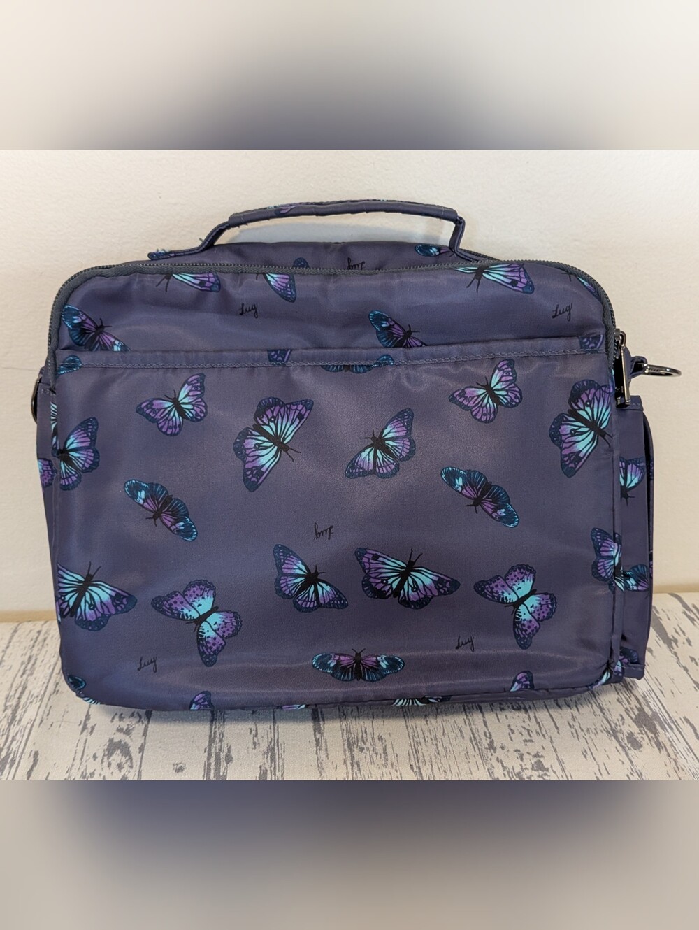 Lug Navigator Crossbody Handbag Navy Butterfly - Picture 2 of 9